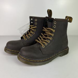 Dr. Martens Brown Leather Lace Up Unisex Combat Boots 1460J Child Kid Size 11